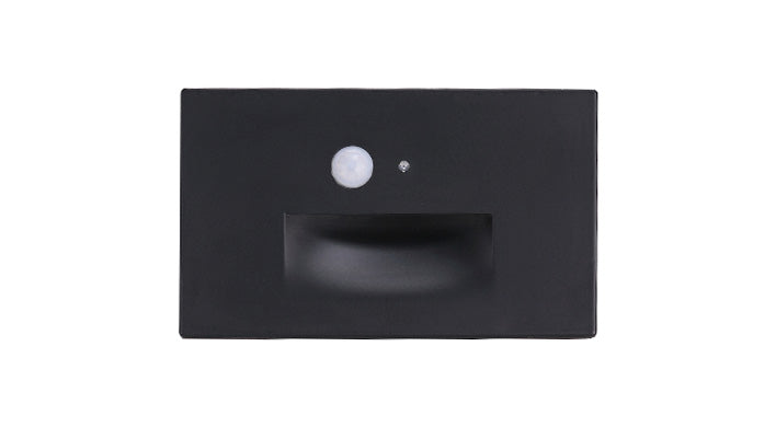 ASD LED Step Light Horizontal 3W 120V Non-Dimmable 3000/4000/5000K with Motion Sensor and Photocell Black ETL