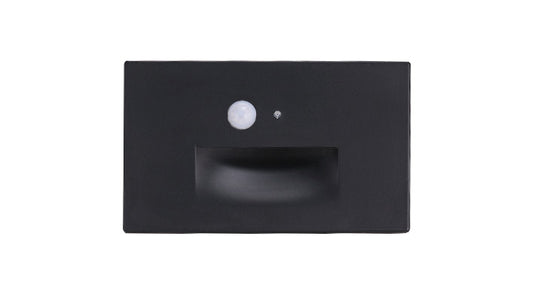 ASD LED Step Light Horizontal 3W 120V Non-Dimmable 3000/4000/5000K with Motion Sensor and Photocell Black ETL