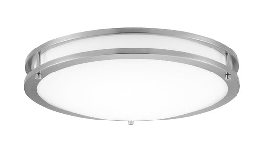 ASD LED Double Ring Flushmount 18inch 28W 120V Triac 3000/4000/5000K Nickel ETL T24 JA8