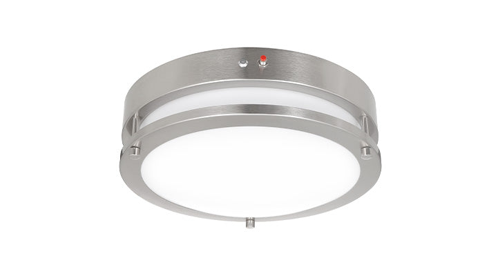 ASD LED Double Ring Flushmount 12inch 20W 120-277V Triac 3000/4000/5000K with Battery Back-up 12W Nickel ETL