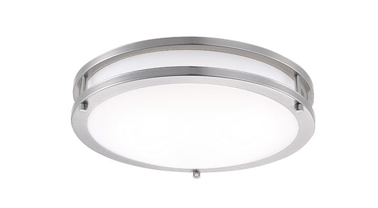 ASD LED Double Ring Flushmount 12inch 20W 120-277V Triac 3000/4000/5000K Nickel ETL