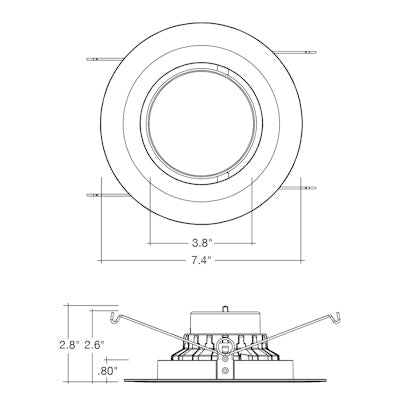 EnVision 5/6-in 16.5W LED Retrofit Downlight, Gimbal, 120V, Selectable CCT, BLK