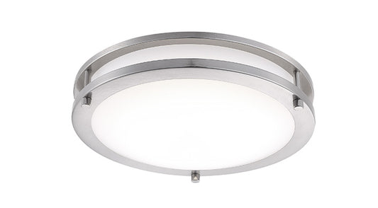 ASD LED Double Ring Flushmount 14inch 21W 120-277V Triac 3000/4000/5000K Nickel ETL