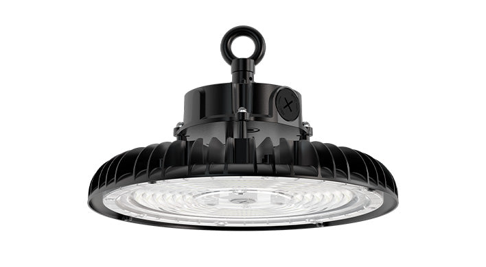 ASD LED UFO High Bay with Q-base 100/120/150W 120-277V 0-10V Dimmable 150lm/W 5000K Black UL DLC Premium