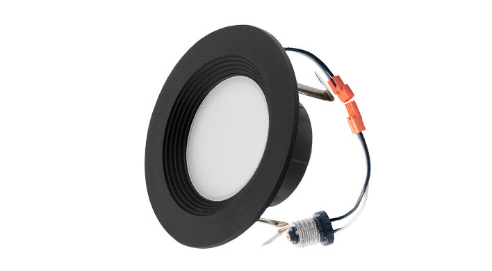ASD LED Round Downlight Retrofit Kit 4" 8.6W 120V CCT Selectable 2700/3000/3500/4000/5000K Dimmable PC, Baffle Trim, WH/BR/BK UL 12pack