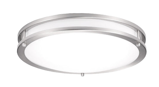 ASD LED Double Ring Flushmount 18inch 28W 120-277V Triac 3000/4000/5000K Nickel ETL