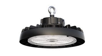 ASD LED UFO High Bay with Q-base 150/200/240W 120-277V 0-10V Dimmable 200lm/W 3000/4000/5000K with 4ft cord Black UL DLC Premium
