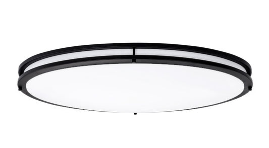 ASD LED Oval Double Ring Flushmount 32" 45W 120-277V Dimmable CCT Selectable 3000/4000/5000K Black ETL
