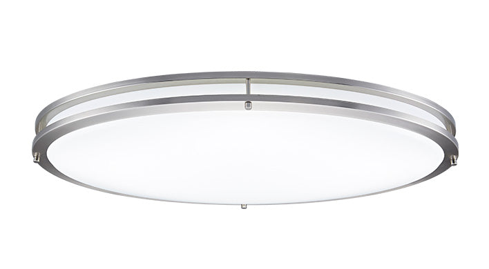 ASD LED Double Ring Flushmount Oval 32inch 45W 120-277V Triac 3000/4000/5000K Nickel ETL