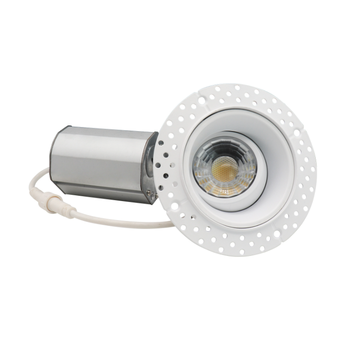 ASD LED Trimless Downlight Gimbal Round 3inch 12W 120V Triac 2700/3000/3500/4000/5000K White ETL