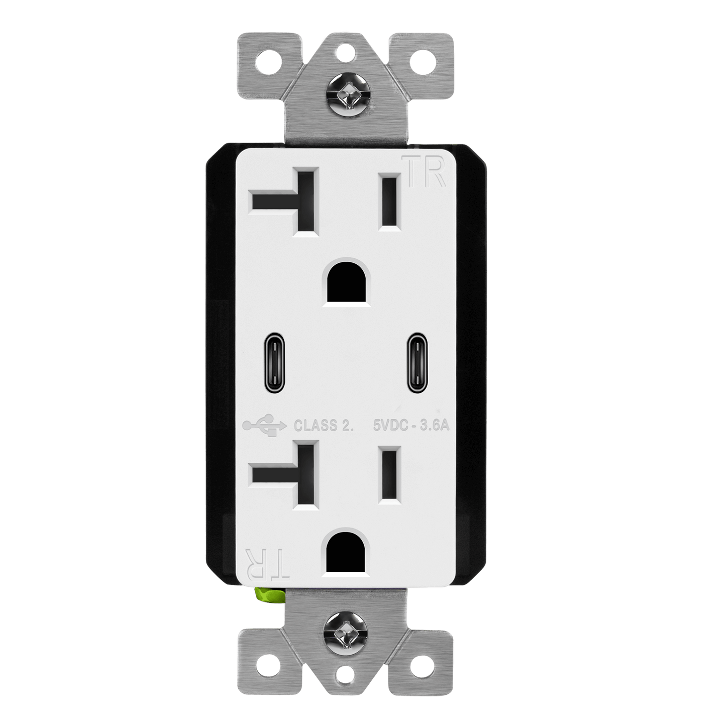 Dual USB-C Charger Outlet, Tamper-Resistant 20A Duplex Receptacles