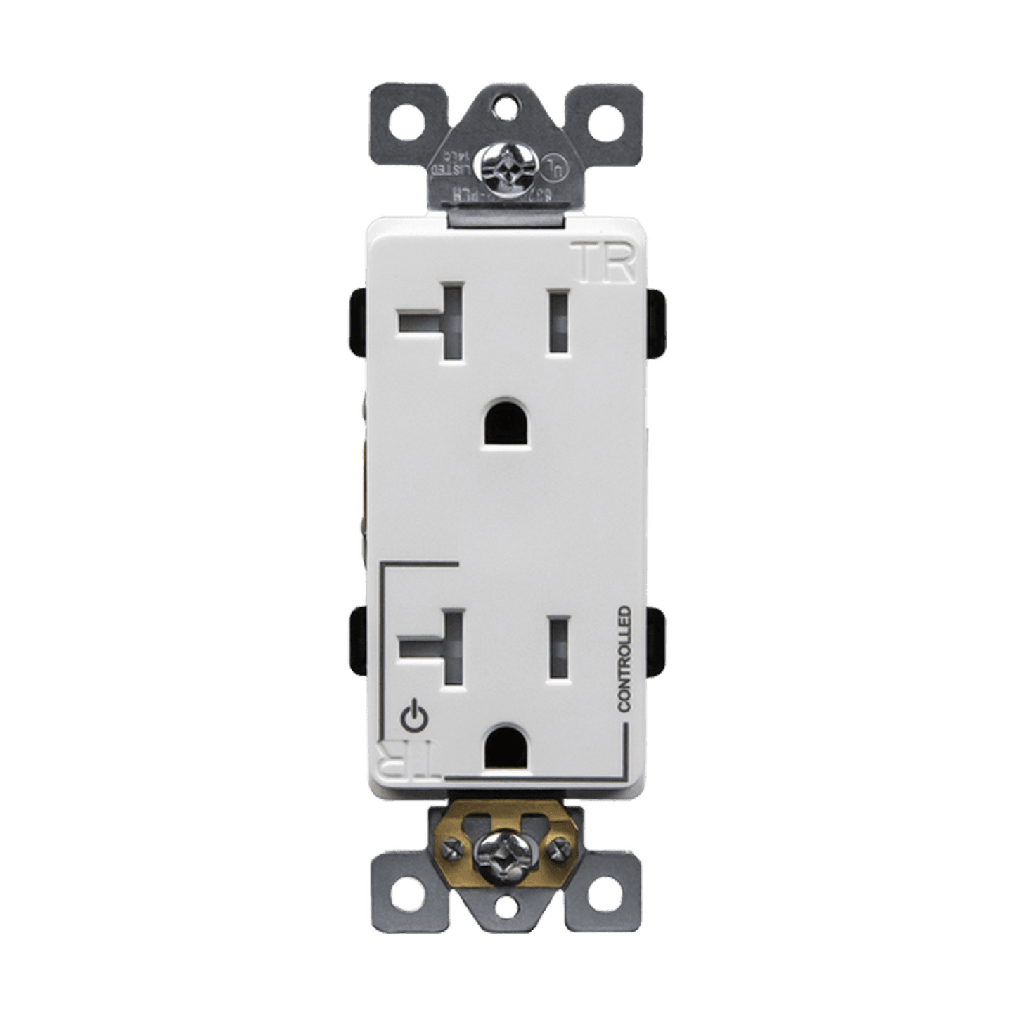 Half Controlled 20A Tamper-Resistant Decorator Style Plug Load Receptacle, 5-20R