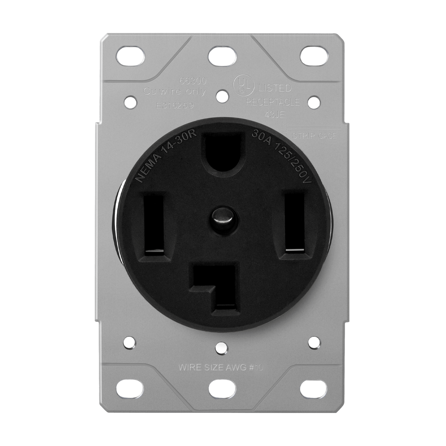 ENERLITES Flush Mount Receptacle 66300-BK NEMA 14-30R