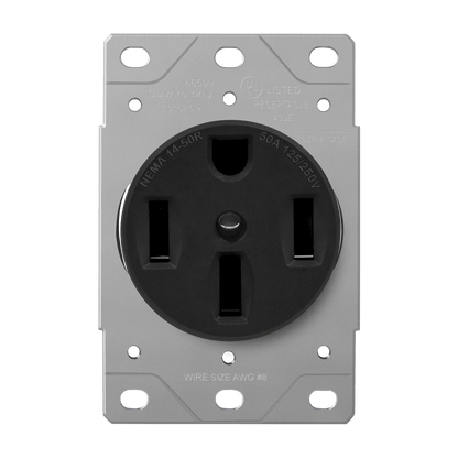 Industrial Grade Flush Mount Receptacle, 50A, 14-50R