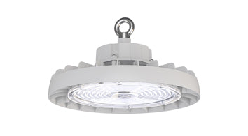 ASD LED UFO High Bay with Q-base 100/150/200W 120-277V 0-10V Dimmable 170lm/W 3000/4000/5000K with 6,5ft cord White UL DLC Premium