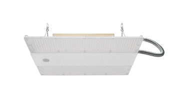 ASD LED Linear High Bay with Q-base 130/160/220W 120-277V 0-10V Dimmable 170lm/W 3500/4000/5000K IK10 with 40W Battery back-up UL DLC Premium