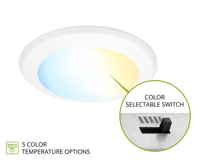 ASD LED 6" INCH DISK LIGHT 5CCT COLOR SELECTABLE 12 PACK