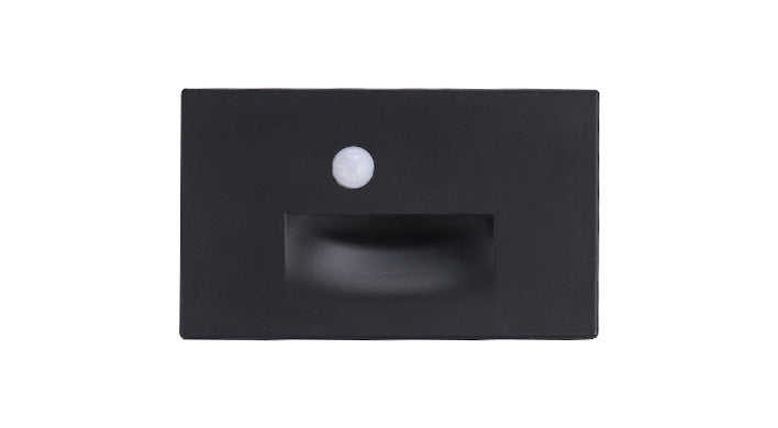 ASD LED Step Light Horizontal 3W 120V Non-Dimmable 3000/4000/5000K with Motion Sensor Black ETL