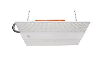 ASD LED Linear High Bay with Q-base 160/220/320W 120-277V 0-10V Dimmable 170lm/W 3500/4000/5000K IK10 with 40W Battery back-up UL DLC Premium