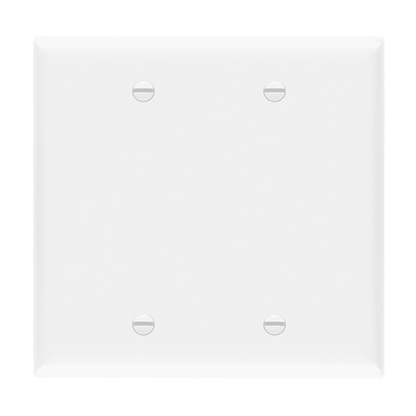 Blank Cover Two-Gang Wall Plate, Mid-Size/ 8802M-W