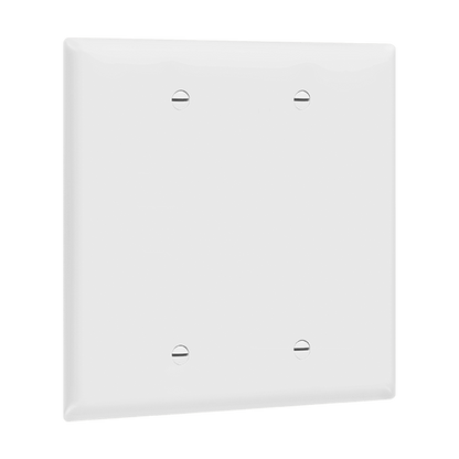 Blank Cover Two-Gang Wall Plate, Mid-Size/ 8802M-W