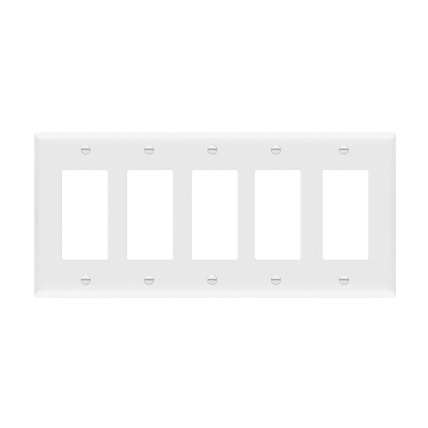 Decorator/GFCI Five-Gang Wall Plate, Mid-Size