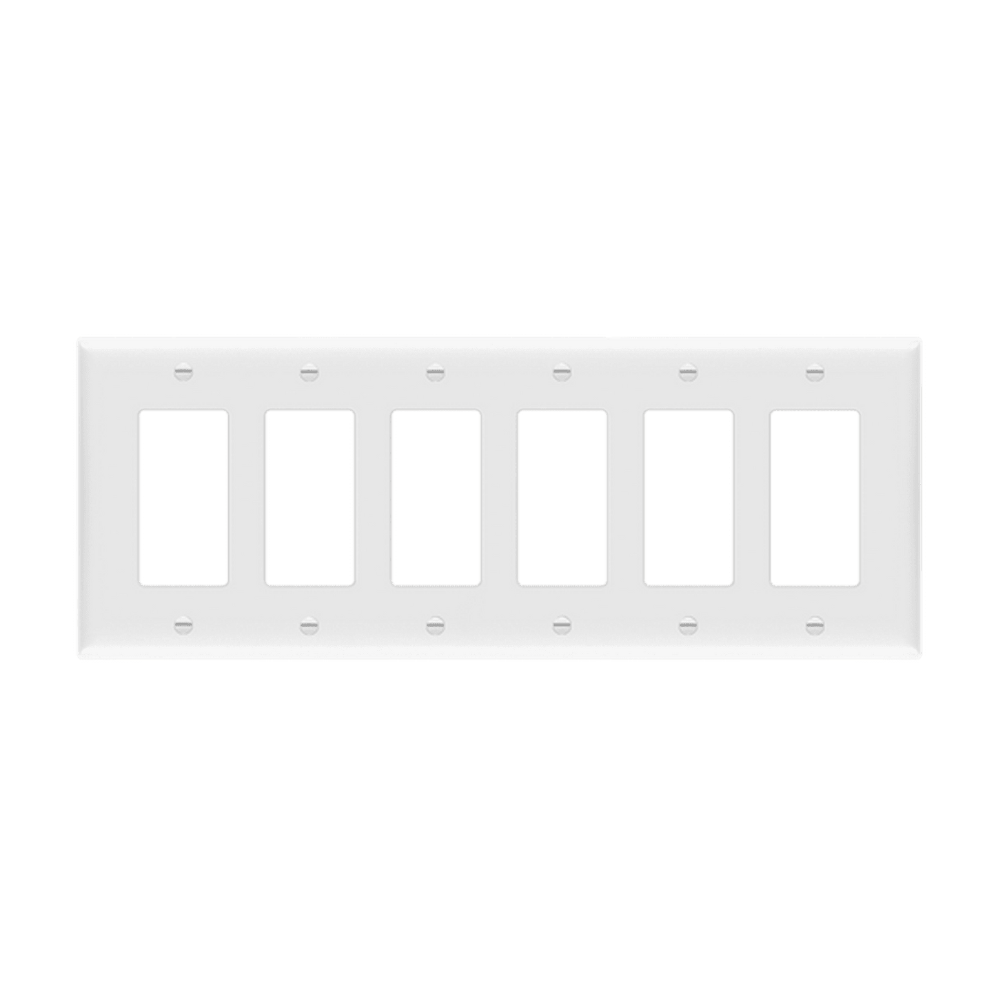 Decorator/GFCI Six-Gang Wall Plate, Mid-Size