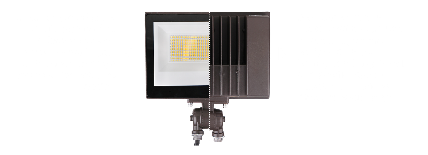 Portor Lighting LED Flood Light 60 Watt Photocell Color Selectable 3K-4K-5K 7782 Lumens