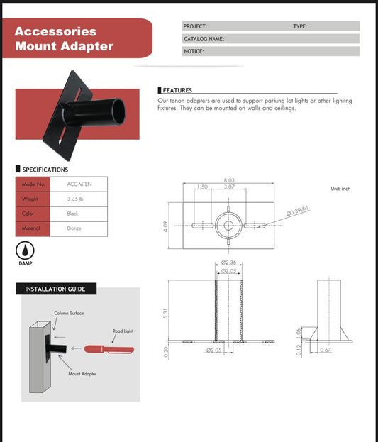 Wall Mount Bracket For Slip Fitter