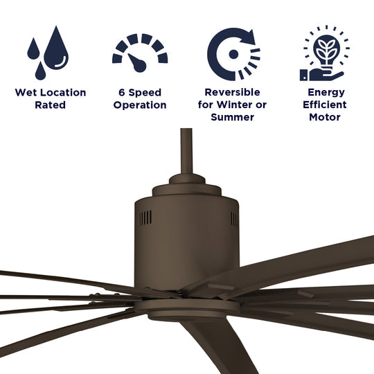 MAX AIR  96 IN. INDOOR/OUTDOOR 6-SPEED CEILING FAN OIL RUBBED BRONZE