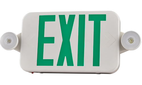 PORTOR LIGHTING Round Bi-Color Slim Exit Sign and Emergency Light Combo
