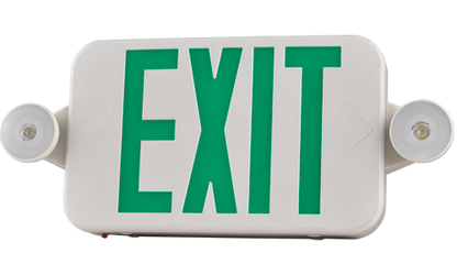 PORTOR LIGHTING Round Bi-Color Slim Exit Sign and Emergency Light Combo