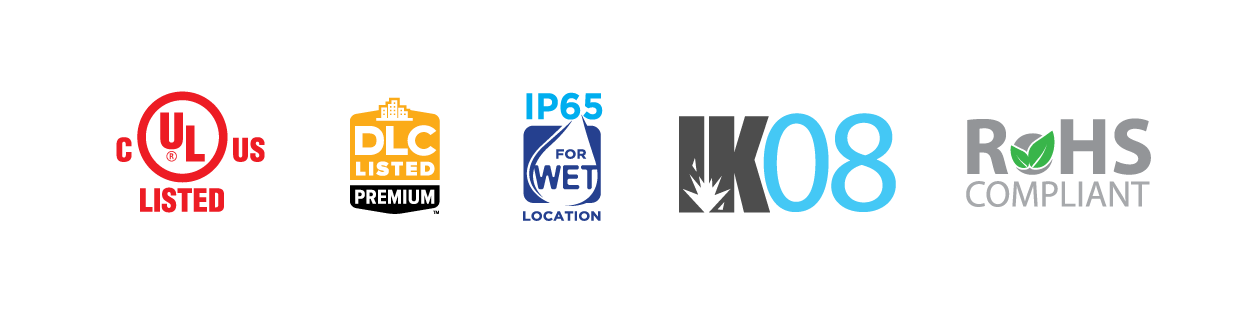 PORTOR LIGHTING Architectural Round Dome-top Louvre Style Bollard with CCT and Wattage Selector