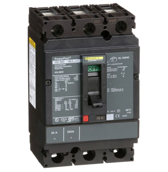 Square D HDL36030 3 Pole Circuit Breaker