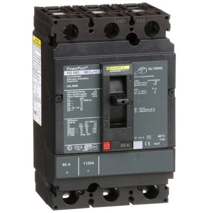 Square D HDL36060 3 Pole Circuit Breaker