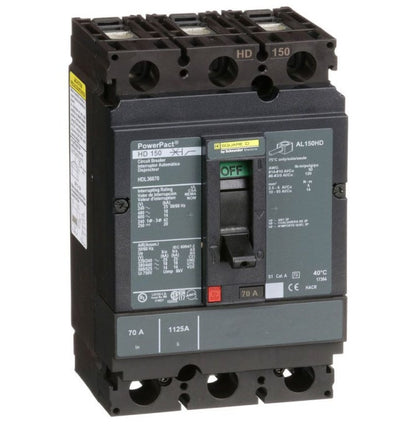 Square D HDL36070 3 Pole Circuit Breaker