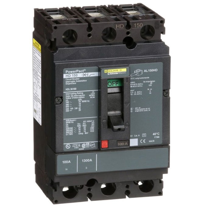 Square D HDL36100 3 Pole Circuit Breaker