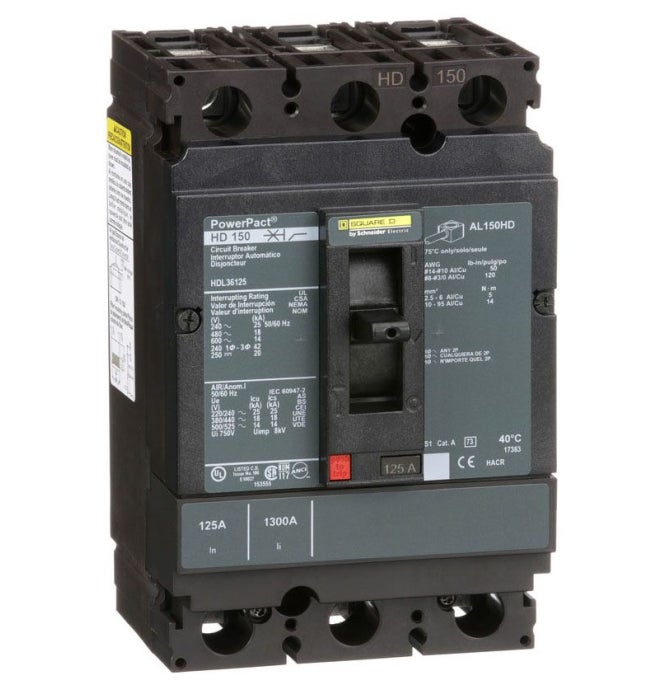Square D HDL36125 3 Pole Circuit Breaker
