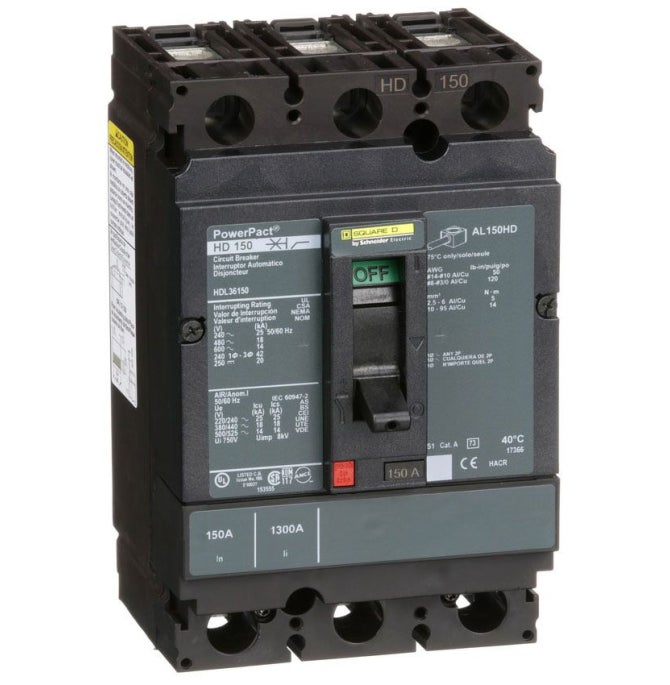 Square D HDL36150 3 Pole Circuit Breaker