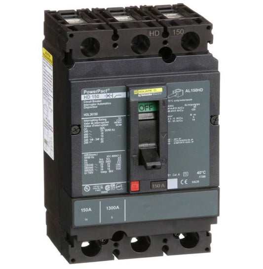 Square D HDL36150 3 Pole Circuit Breaker