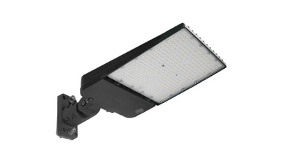 ASD LED Area Light 120-277V 0-10V Dimmable 150Lm/W 5000K with Photocell with Adjustable Arm Mounting Bracket Bronze UL DLC Premium