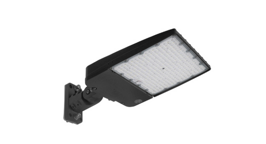 ASD LED Area Light 120-277V 0-10V Dimmable 150Lm/W 5000K with Photocell with Adjustable Arm Mounting Bracket Bronze UL DLC Premium