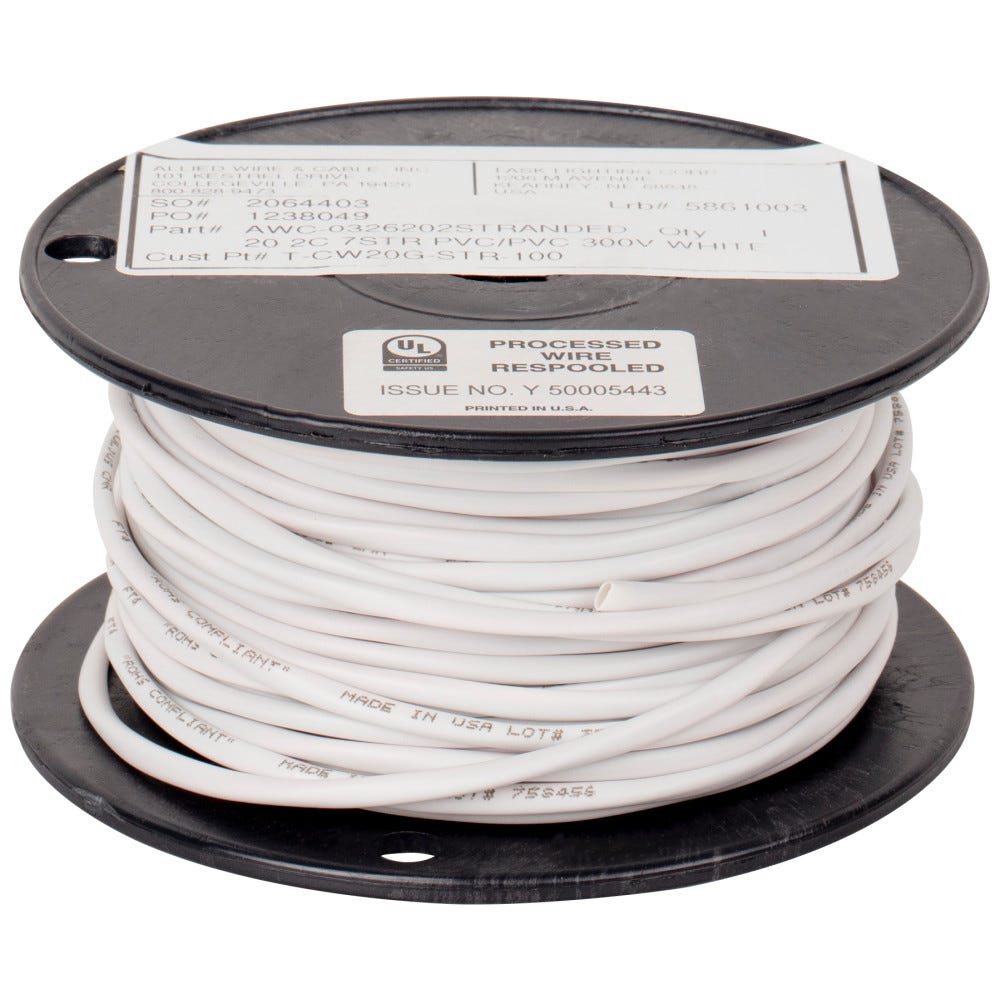 In-Wall Rated Stranded Connection Wire, 20 Gauge