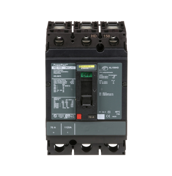Square D HDL36070 3 Pole Circuit Breaker