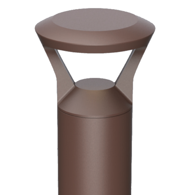 PORTOR LIGHTING Architectural Round Post-top Style Bollard with CCT and Wattage Selector