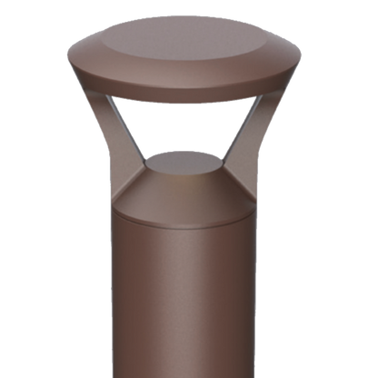 PORTOR LIGHTING Architectural Round Post-top Style Bollard with CCT and Wattage Selector