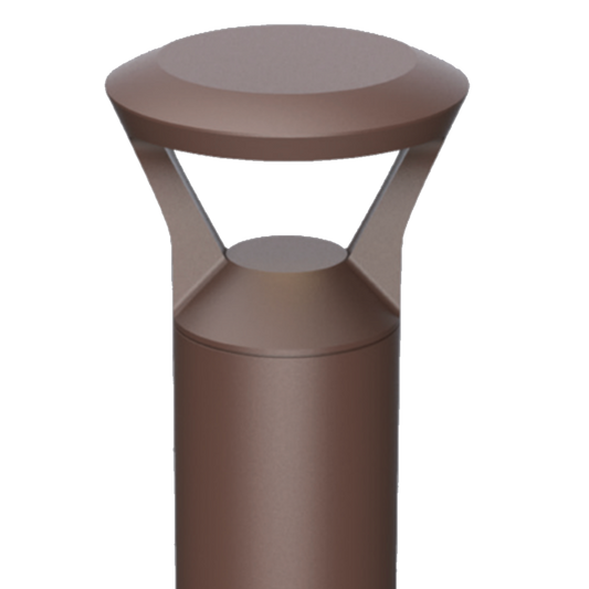 PORTOR LIGHTING Architectural Round Post-top Style Bollard with CCT and Wattage Selector