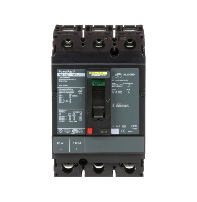 Square D HDL36080 3 Pole Circuit Breaker