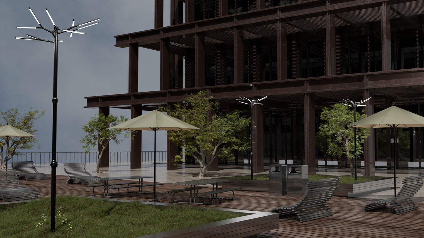 Westgate TOL-YOSEMITE-BR Natural Designer Tree of Light Structure for Open Areas, Wattage 75W, Multi-Color Temperature 3000K/4000K/5000K, Bronze Finish
