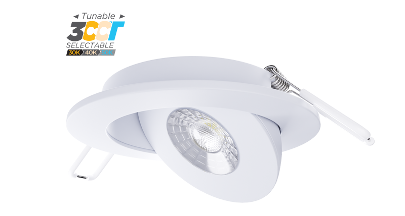 PORTOR 4” Round Recessed Floating Gimbal Downlight 3CCT